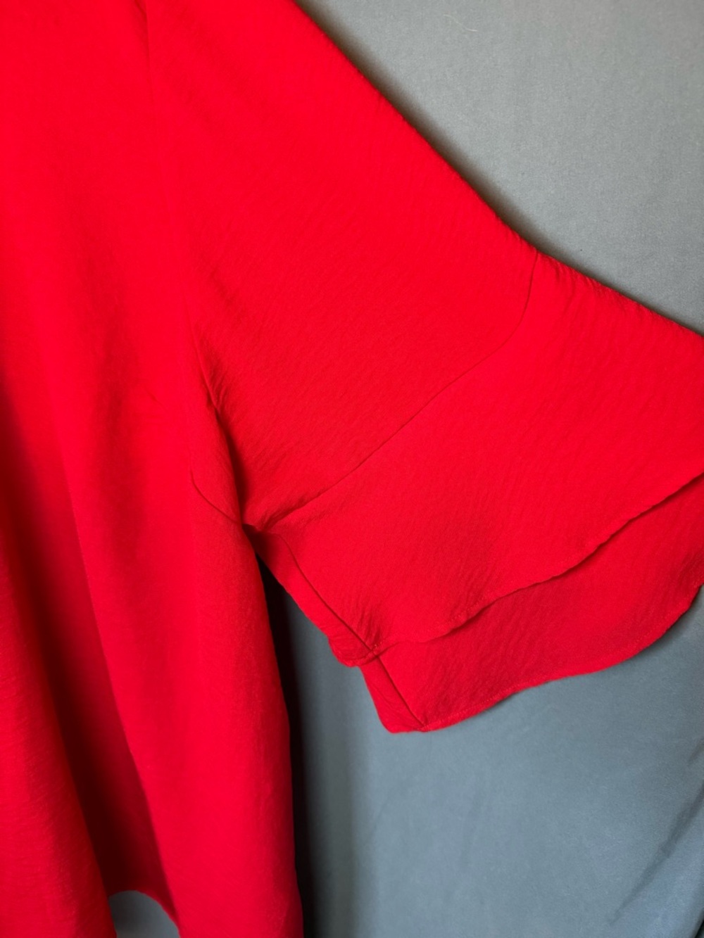 Catherine’s Red V-Neck Bell Sleeve Top - Picture 2 of 4